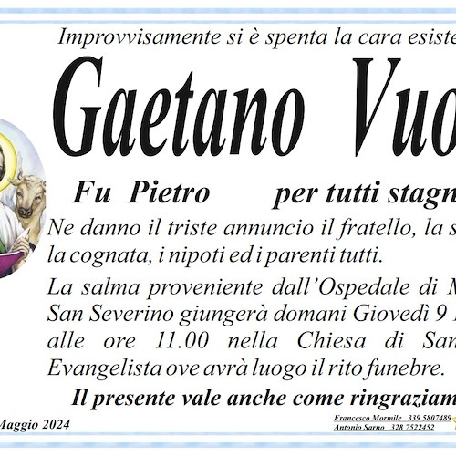 Manifesto funebre di Gaetano Vuolo<br />&copy;