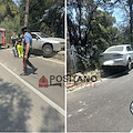 Erchie, incidente sulla Statale Amalfitana: auto sfonda il parapetto, uomo in ospedale 