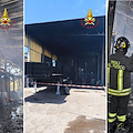 Incendio a Nocera Inferiore: fiamme in un deposito auto, ferito il proprietario