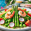L'insalata tiepida di fave, asparagi e mazzancolle all'aceto balsamico: un omaggio ai sapori degli anni '90 della Costiera Amalfitana