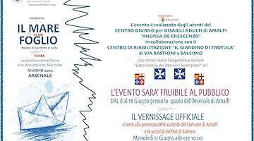 Ad Amalfi si inaugura l'installazione collettiva "Il Mare e in un foglio" 