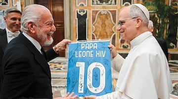 Il Napoli campione d'Italia in visita da Papa Leone XIV 