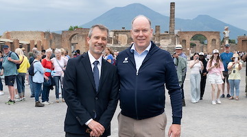 Il Principe di Monaco in visita al Parco archeologico di Pompei