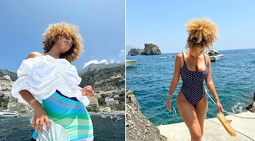 L'influencer, modella e attrice Paola Locatelli se la gode a Positano 