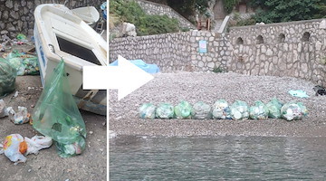 Massa Lubrense, ancora rifiuti al Fiordo di Crapolla: incivili sporcano dopo la bonifica