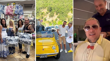 Osmani García in vacanza a Positano con la moglie Laura prima della tappa siciliana del suo tour europeo