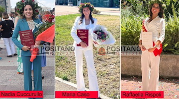 Praiano, tre nuove dottoresse, tre eccellenze femminili in Medicina si laureano con il massimo dei voti a distanza di poche ore