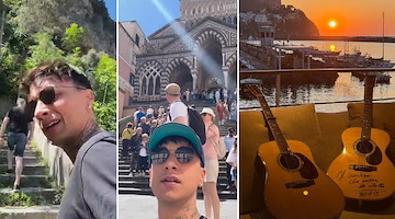 Ultimo innamorato della Costiera: «Ma che andiamo a fare all’estero?». Per il cantante tappa ad Amalfi e Pontone 
