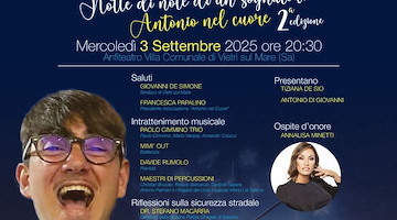 Vietri sul Mare, Annalisa Minetti ospite d’onore di “Notte di note di un sognatore - Concerto per Antonio Senatore”