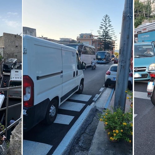 A Minori otto bus incolonnati in 300 metri, Mormile scrive alle autorità: «Traffico in tilt dal primo mattino!»