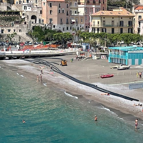 A Minori partiti lavori per condotta sottomarina, scarichi a 600 metri dalla costa