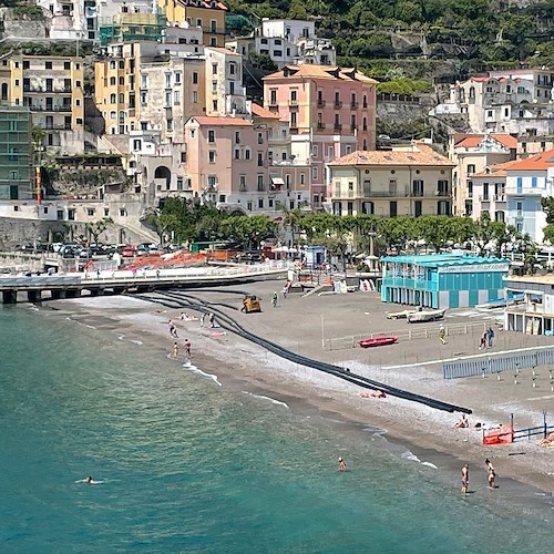 A Minori partiti lavori per condotta sottomarina, scarichi a 600 metri dalla costa