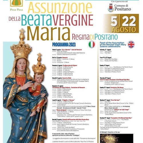 A Positano cresce l'attesa per l’Assunzione della Beata Vergine Maria / PROGRAMMA 