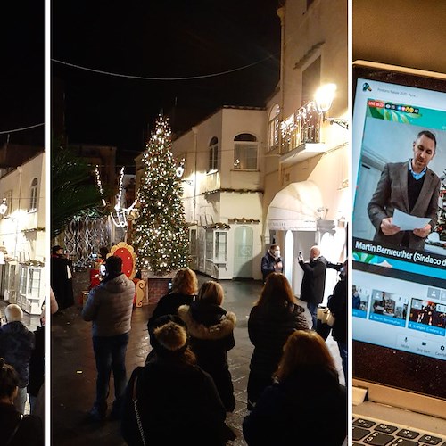A Positano è iniziato il Natale: accensione dell’albero e delle luminarie in collegamento con la città gemellata di Thurnau