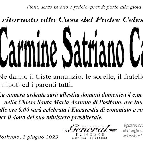 A Positano i funerali di Don Carmine, Sindaco Guida: «Ci lascia una grande uomo, esempio di incredibile saggezza»
