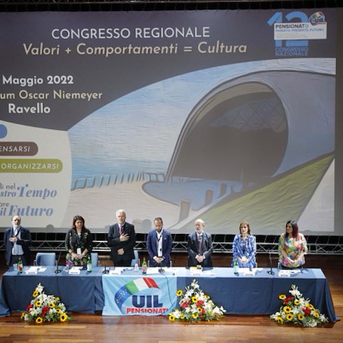 A Ravello riconferma di Biagio Ciccone alla carica di segretario generale Uilp Campania nel corso del congresso regionale Uil Pensionati