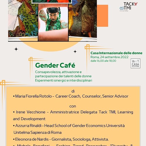 A Roma il Primo Gender Cafè d'Italia, sabato 24 settembre il primo dei quattro incontri 