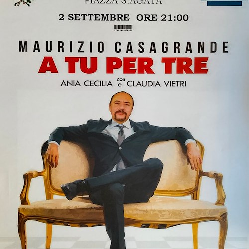 "A tu per tre", 2 settembre lo spettacolo di Maurizio Casagrande a Massa Lubrense 