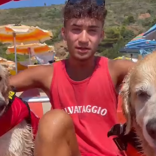 Affonda pedalò nelle acque di Palinuro, cani bagnino salvano cinque ragazzi