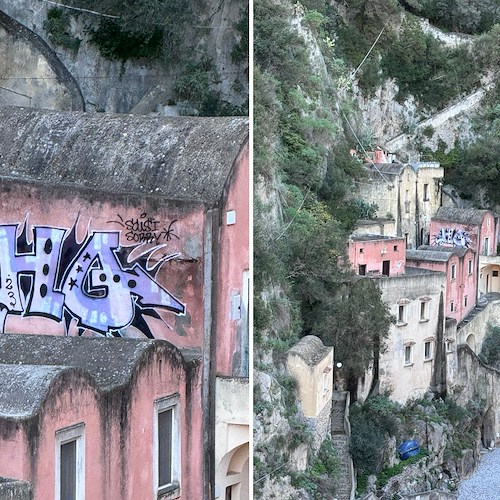 Al Fiordo di Furore un murale sfregia il grappolo di case con la Villa di Anna Magnani <br />&copy; Distretto Turistico Costa d’Amalfi