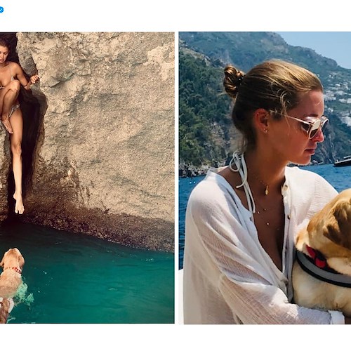 Alyssa Arce torna a Positano. Ospite di Villa Tre Ville ha visitato alcuni tra i luoghi più belli della Costa d'Amalfi /foto Instagram