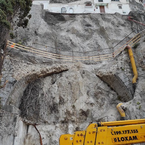 Amalfi: costone franato messo in sicurezza, Anas a pieno ritmo per ricostruzione Statale 163
