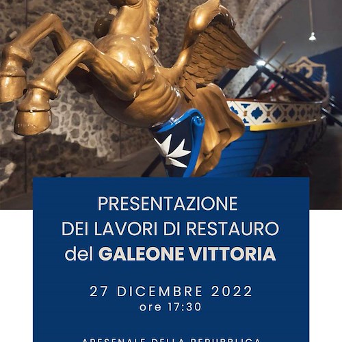 Amalfi, il galeone in legno "Vittoria" torna all'antico splendore: 27 dicembre la presentazione dei lavori di restauro 