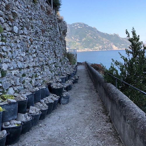 Amalfi, lavori alla panoramica Via Nuova Santa Maria delle Signore