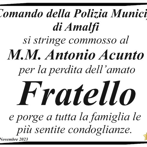 Polizia Municipale Amalfi - Lutto