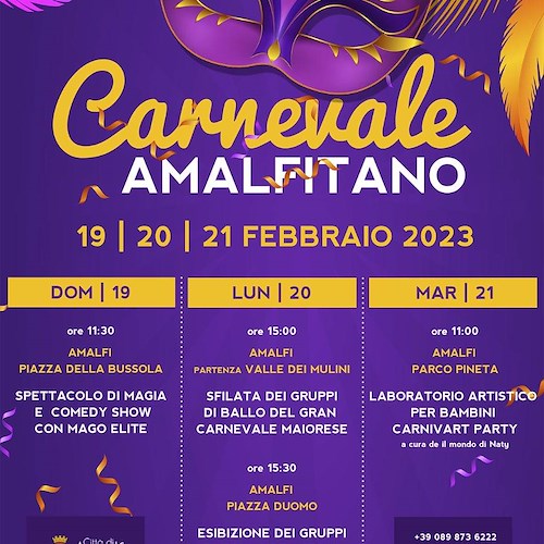 Amalfi si prepara al Carnevale: 19-21 febbraio mix di allegria, musica, coreografia ed energia / PROGRAMMA 