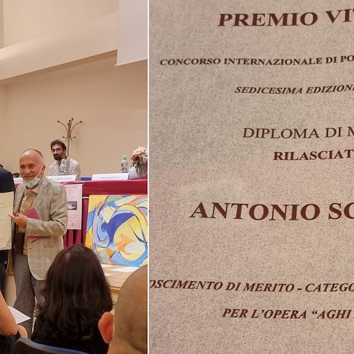 Antonio Schiavo di Ravello tra i vincitori del Premio Vitruvio di Lecce per il suo "Aghi di Pino"