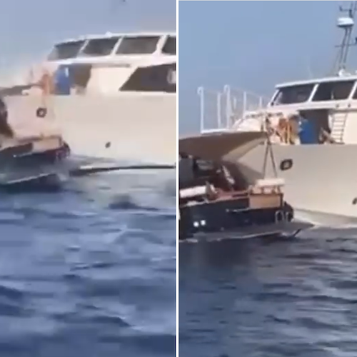 Assistono alla Regata a distanza ravvicinata, collisione tra due imbarcazioni ad Amalfi / FOTO-VIDEO