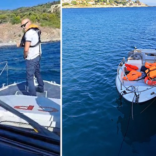 Barca in avaria al largo di Acciaroli: Guardia Costiera salva quattro diportisti <br />&copy; Guardia Costiera di Agropoli