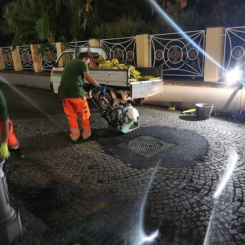 Bomba d'acqua su Sorrento, ripristinata la normale circolazione veicolare 