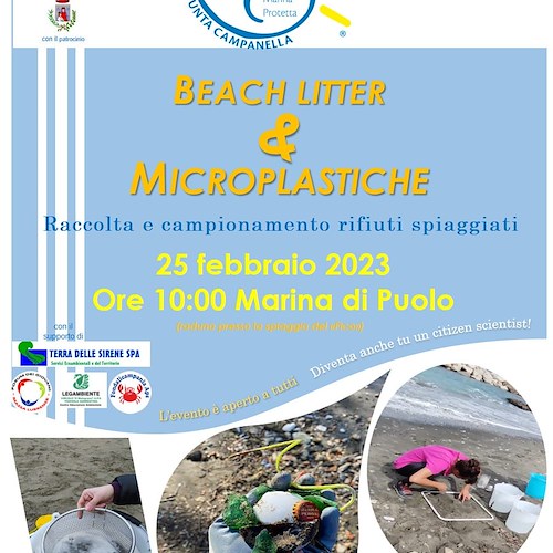 Bonifica e monitoraggio microplastiche: 25 febbraio l'Amp Punta Campanella in azione a Puolo