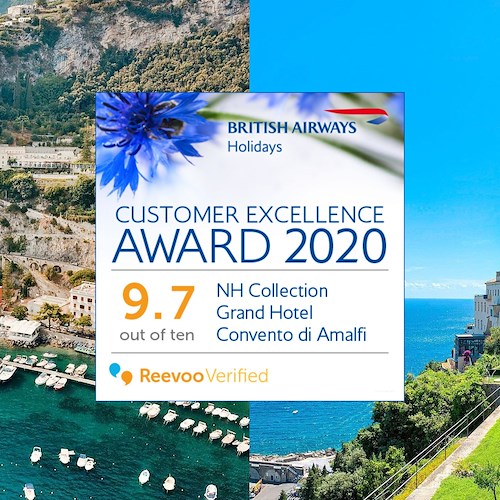 British Airways Holidays premia l’NH Collection Grand Hotel Convento di Amalfi per “l'eccellenza del cliente”