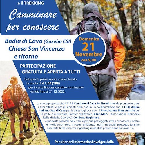 “Camminare per conoscere”, CSI Cava organizza escursione dalla Badia alla Chiesa di San Vincenzo 