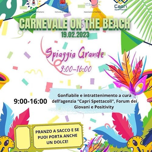 Carnevale a Positano, tre giorni di eventi: dal ritorno di "Zeza" a Montepertuso alla festa in spiaggia con Luca Sepe