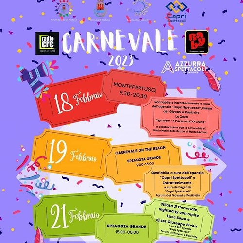 Carnevale a Positano, tre giorni di eventi: dal ritorno di "Zeza" a Montepertuso alla festa in spiaggia con Luca Sepe
