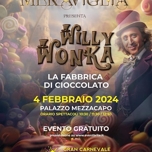 Carnevale di Maiori, 4 febbraio la mostra "Passione senza tempo" e la "Willy Wonka experience"
