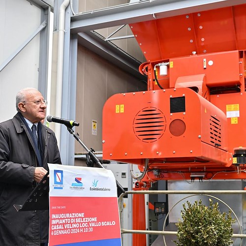 Casal Velino, inaugurato l’impianto di selezione dei rifiuti: avrà una capacità di 22mila tonnellate l'anno<br />&copy; Vincenzo De Luca