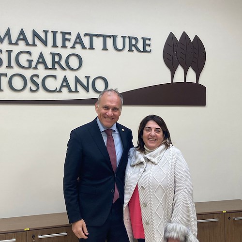 Cava de' Tirreni, l'europarlamentare Lucia Vuolo allo stabilimento Manifatture Sigaro Toscano