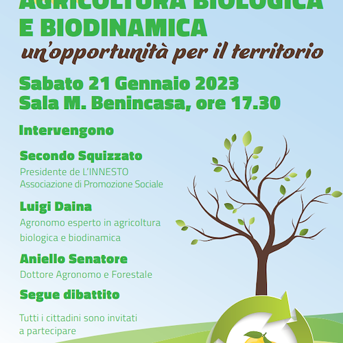 Cetara, oggi 21 gennaio incontro dedicato all'agricoltura biologica e biodinamica 