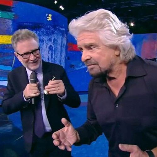 Beppe Grillo e Fabio Fazio<br />&copy; Foto tratta dal programma Che tempo che fa