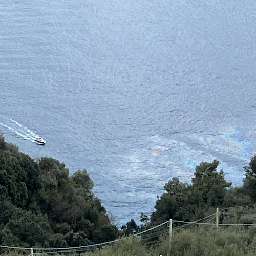 Chiazza di carburante sulle acque di Positano, la denuncia di un residente /foto