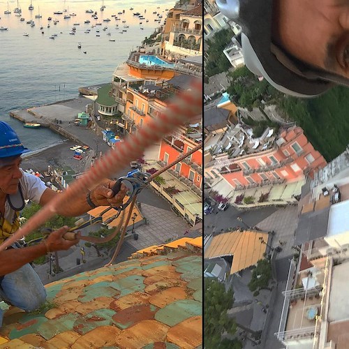 Chiesa di Santa Maria Assunta. All'alba pulizia delle cupola grazie a Fabio Fusco e Antonino De Simone /Foto /Video