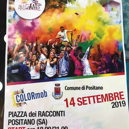 “COLORmob”: sabato 14 il primo Holi festival a Positano, musica e colori in Piazza dei Racconti