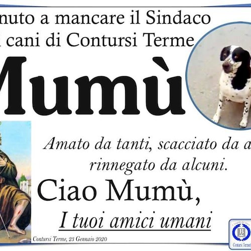 Contursi Terme dice addio a Mumù con un manifesto pubblico