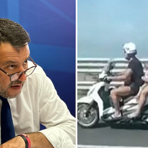 Coppia in un scooter con figlio neonato sulla Napoli-Salerno, Salvini: «Sanzione ridicola»