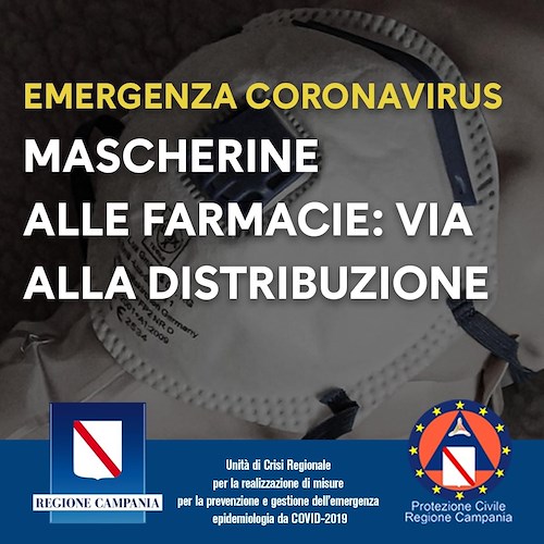Coronavirus, al via distribuzione mascherine alle farmacie in Campania 